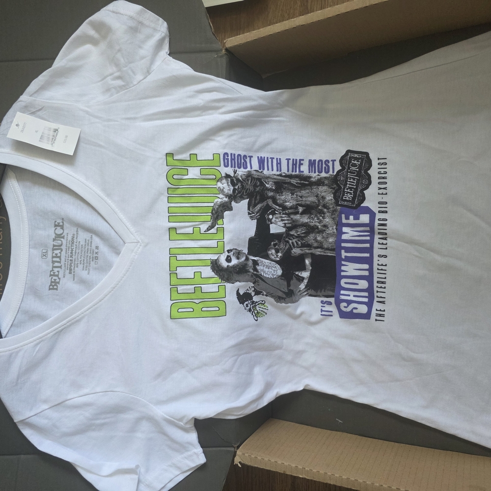 Beetlejuice White Graphic T-Shirt